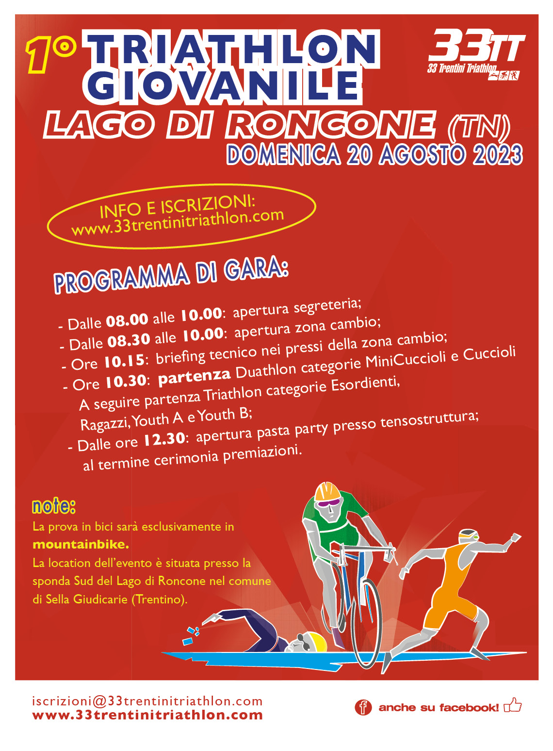 1° triathlon giovanile lago di Roncone – TN